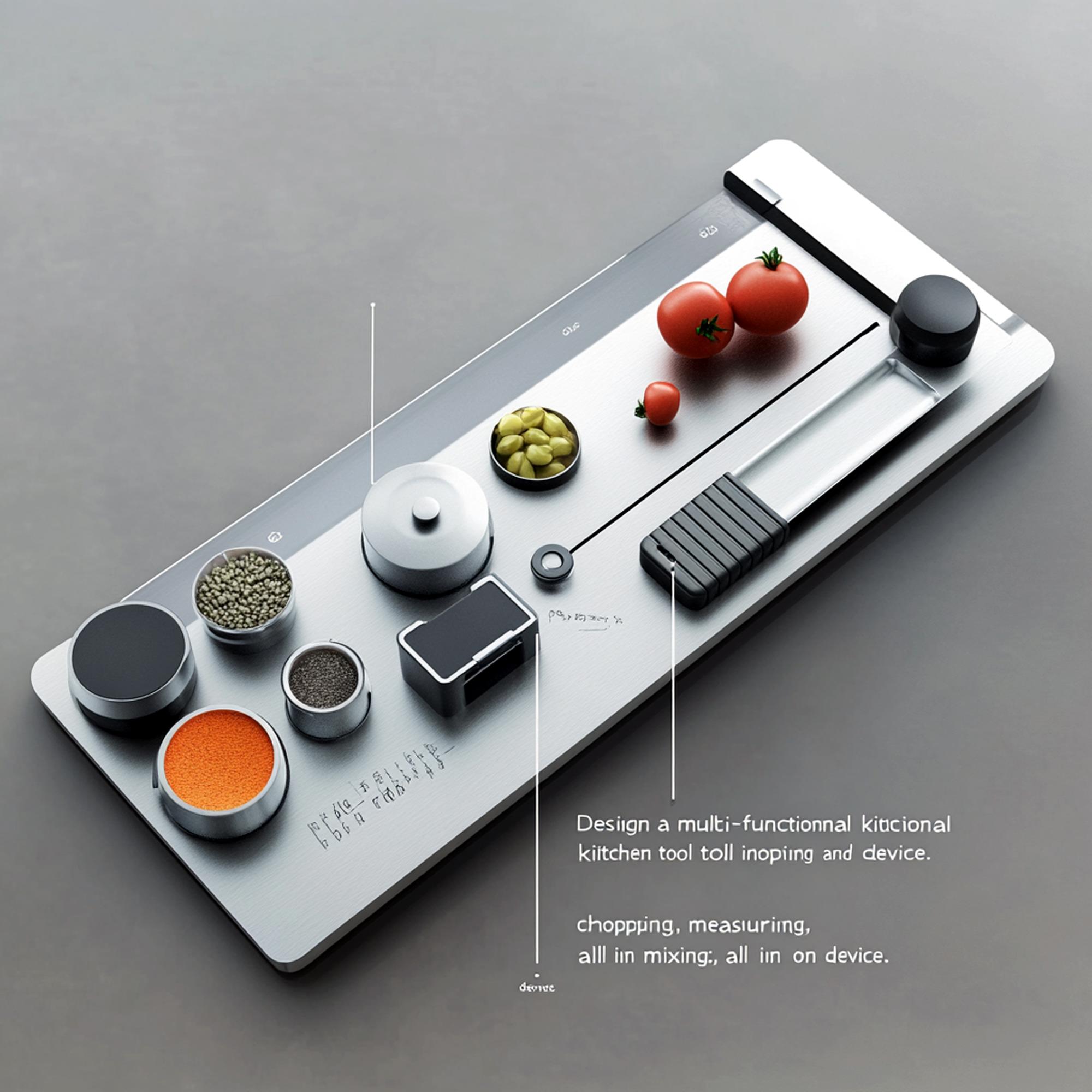 Pricing concept visual with modern kitchen tools